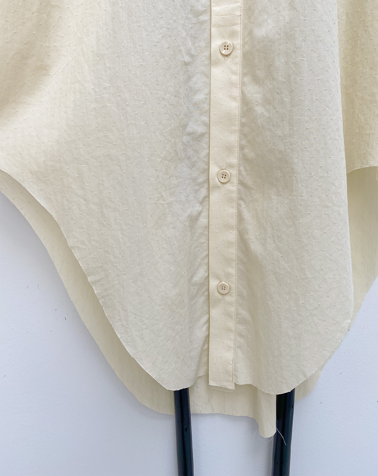tail of ANTS. oversized kimono shirt in light yellow cotton fabric