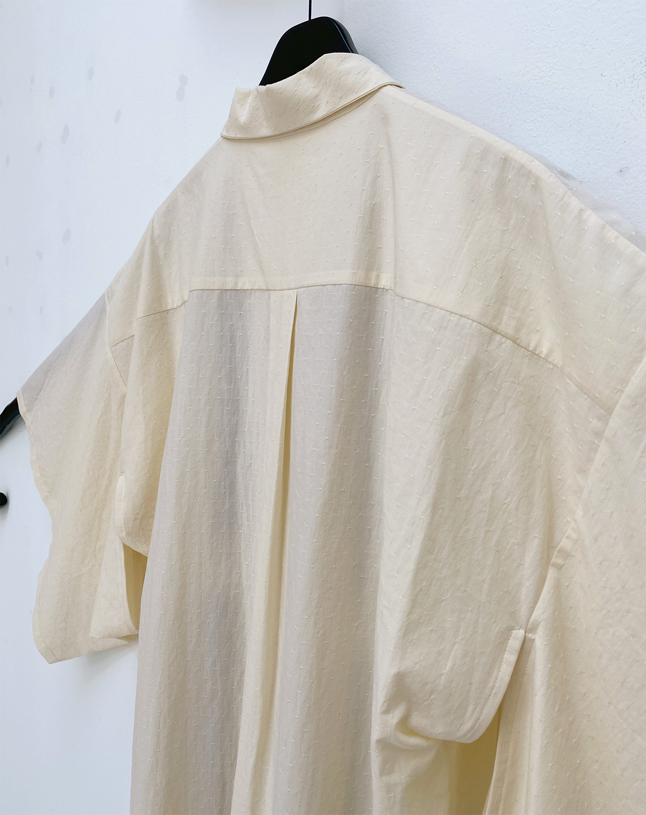 ANTS. oversized kimono shirt in light yellow cotton fabric